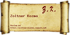 Zoltner Kozma névjegykártya